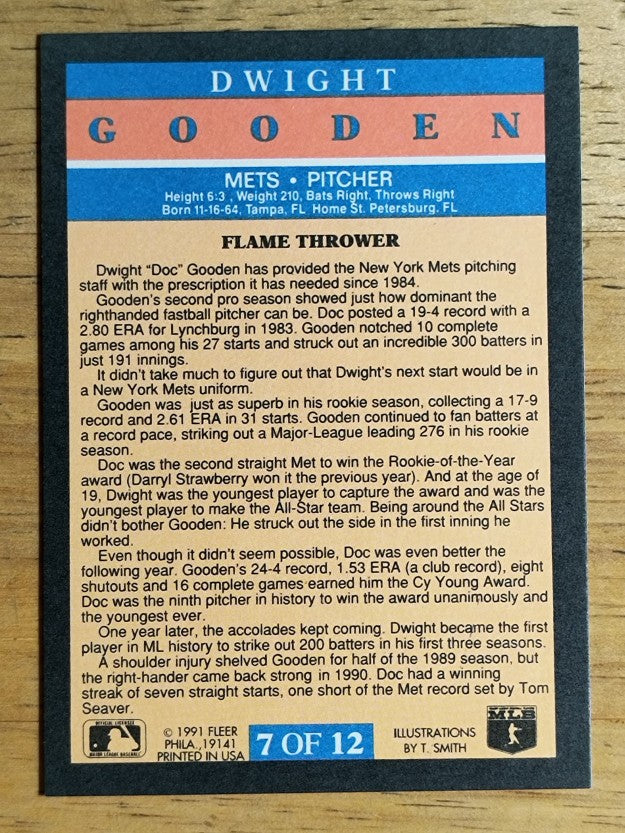 1991 Fleer Pro-Visions #7 Dwight Gooden