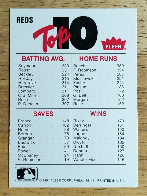 1991 Fleer Team Stickers #21 Cincinnati Reds/Large logo