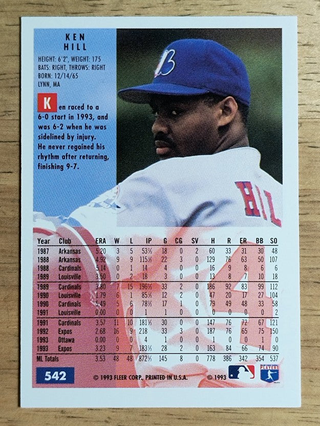 1994 Fleer #542 Ken Hill