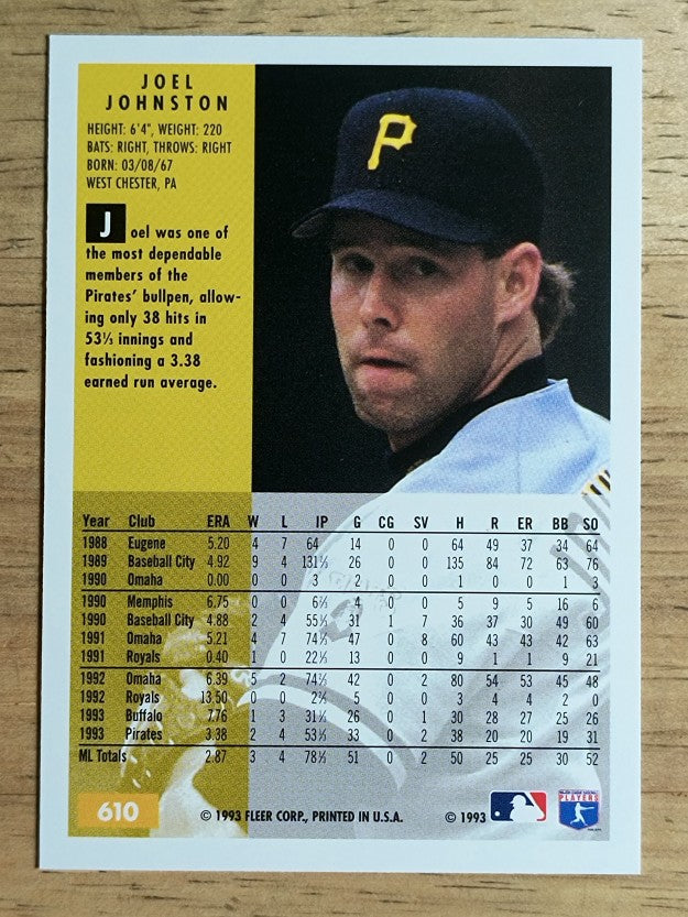 1994 Fleer #610 Joel Johnston
