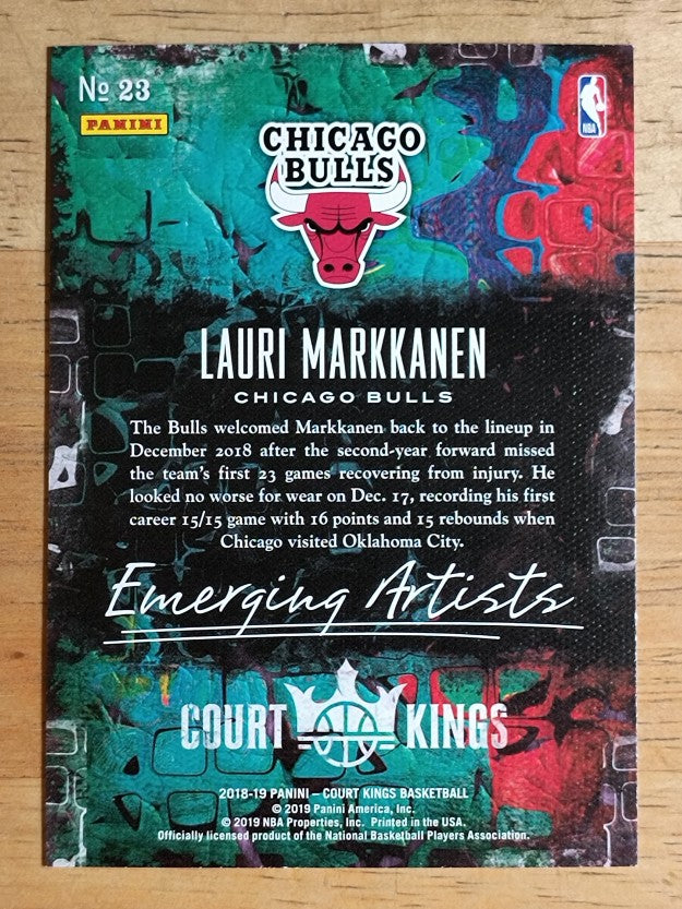 2018-19 Court Kings Emerging Artists #23 Lauri Markkanen