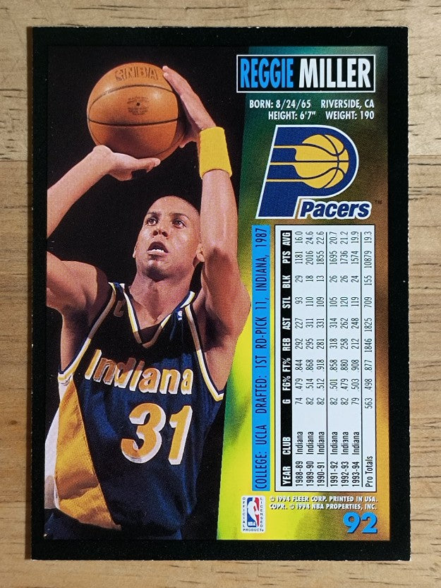 1994-95 Fleer #92 Reggie Miller