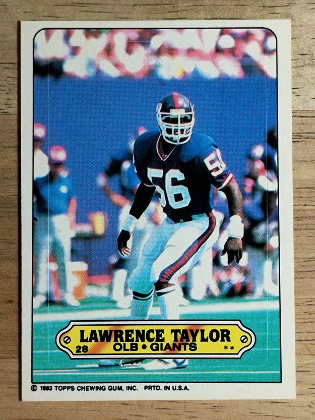 1983 Topps Sticker Inserts #28 Lawrence Taylor