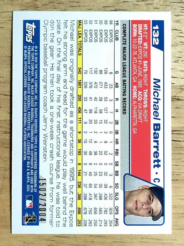 2004 Topps Gold #132 Michael Barrett