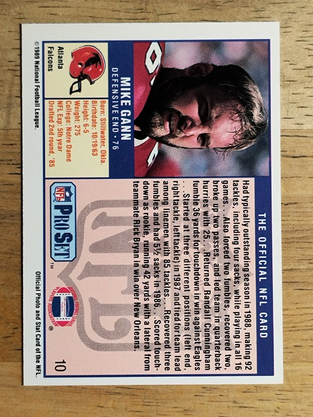 1989 Pro Set #10 Mike Gann