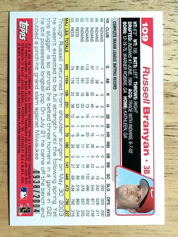 2004 Topps Gold #109 Russell Branyan