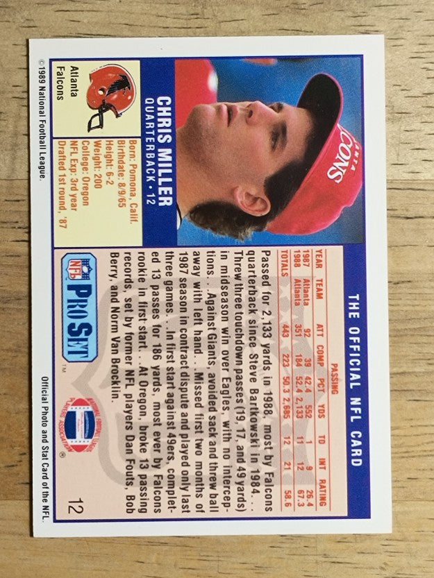 1989 Pro Set #12 Chris Miller RC