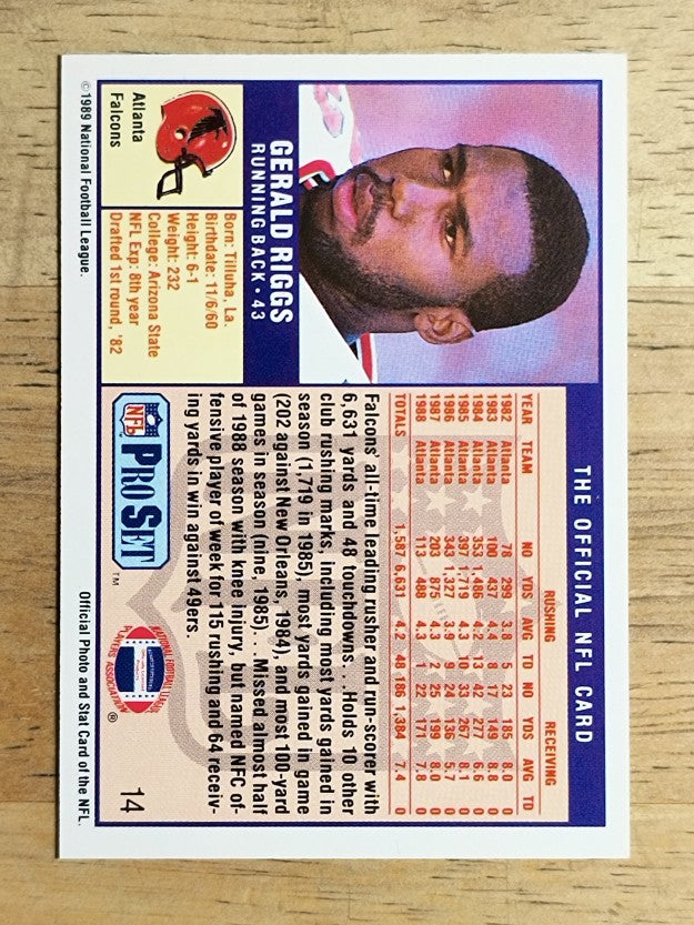 1989 Pro Set #14 Gerald Riggs