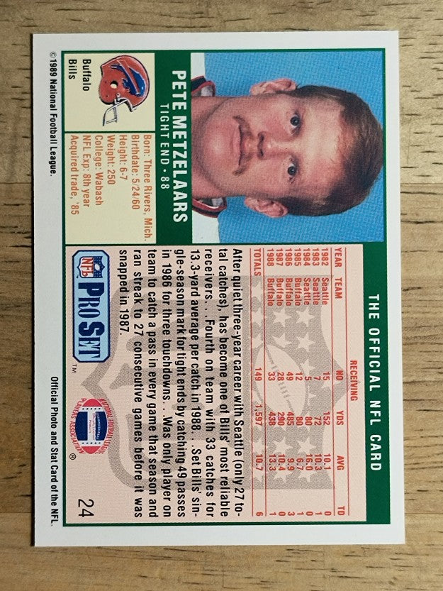 1989 Pro Set #24 Pete Metzelaars