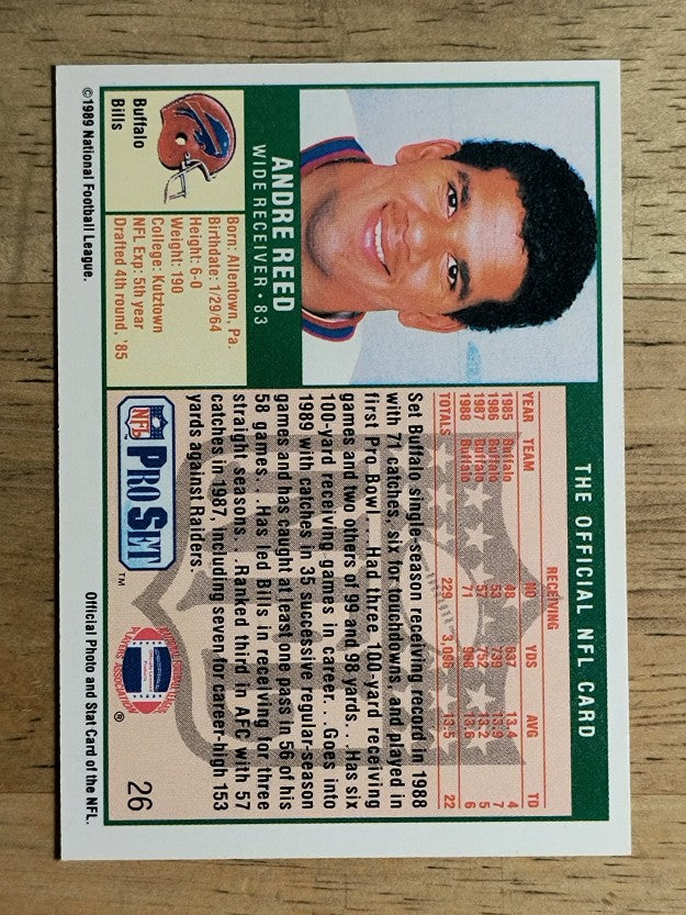 1989 Pro Set #26 Andre Reed