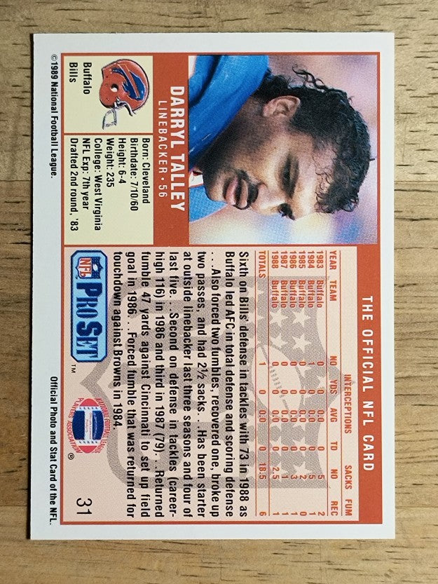 1989 Pro Set #31 Darryl Talley