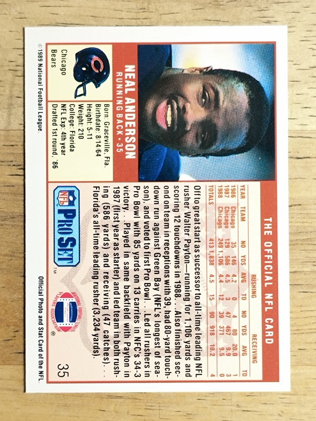1989 Pro Set #35 Neal Anderson