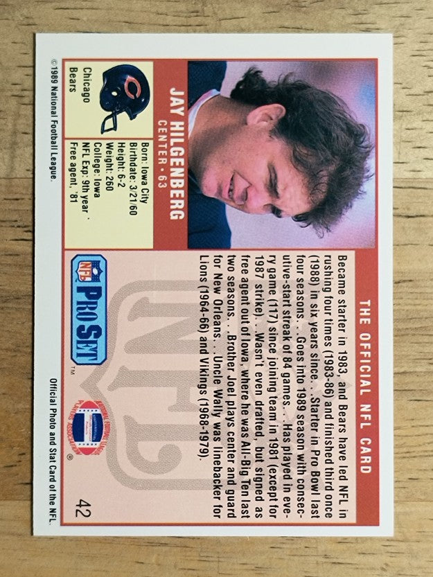 1989 Pro Set #42 Jay Hilgenberg