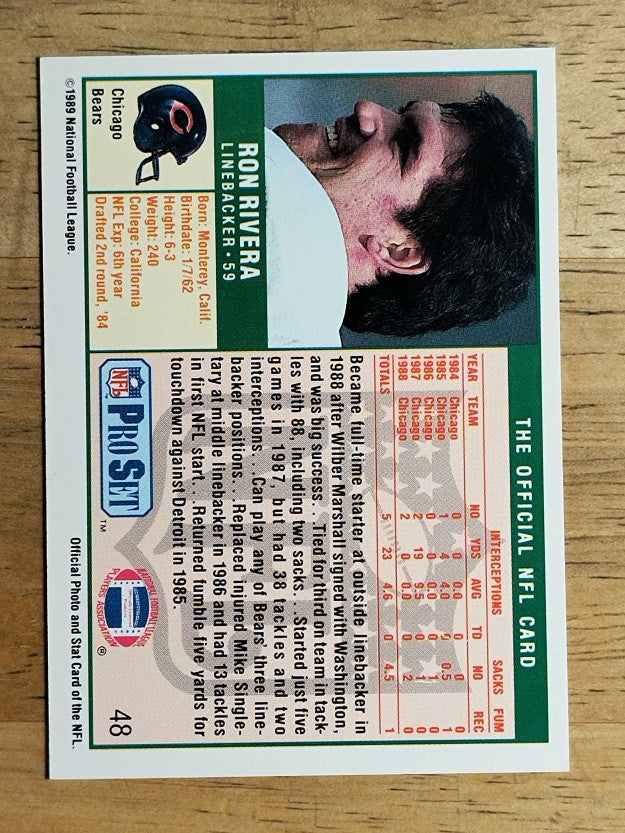 1989 Pro Set #48 Ron Rivera