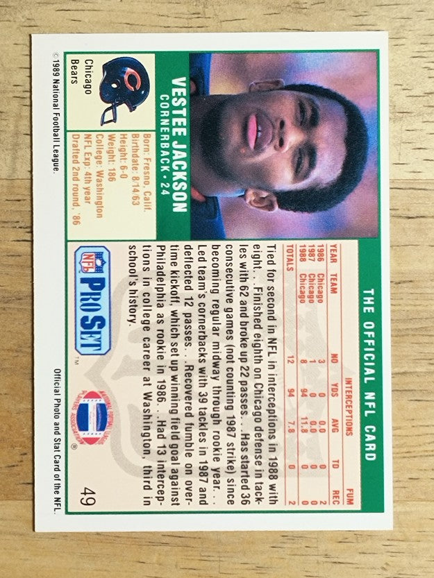 1989 Pro Set #49 Vestee Jackson RC