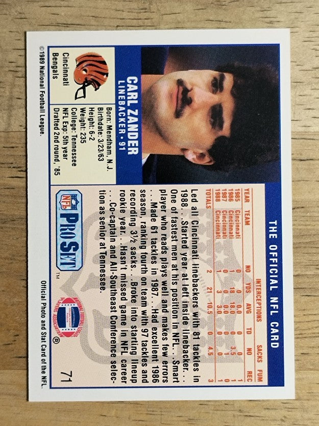 1989 Pro Set #71 Carl Zander