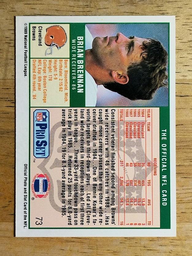 1989 Pro Set #73 Brian Brennan