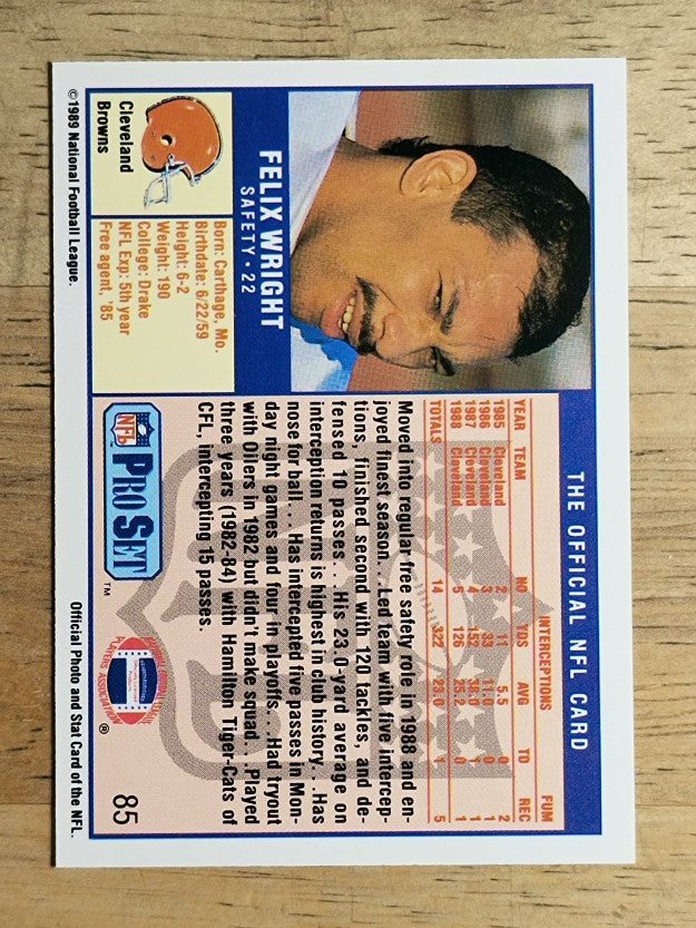 1989 Pro Set #85 Felix Wright