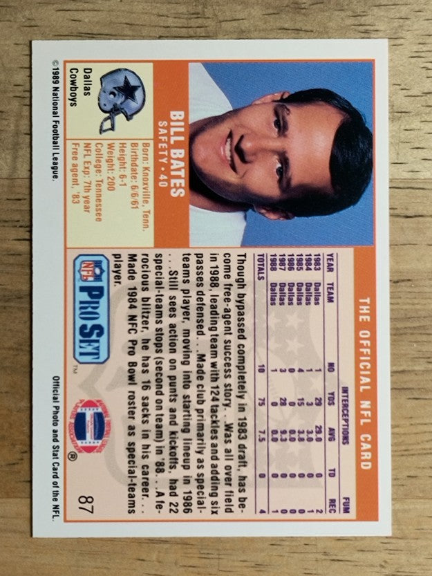 1989 Pro Set #87 Bill Bates