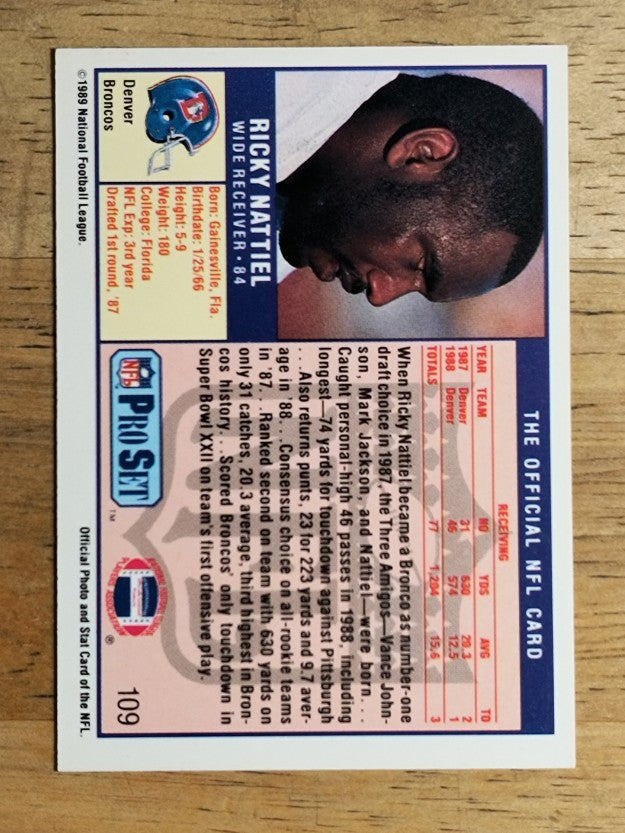 1989 Pro Set #109 Ricky Nattiel