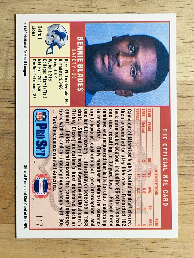 1989 Pro Set #117 Bennie Blades RC