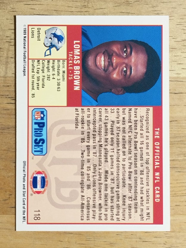 1989 Pro Set #118 Lomas Brown