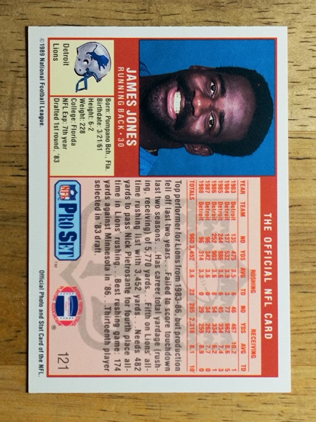 1989 Pro Set #121 James Jones FB