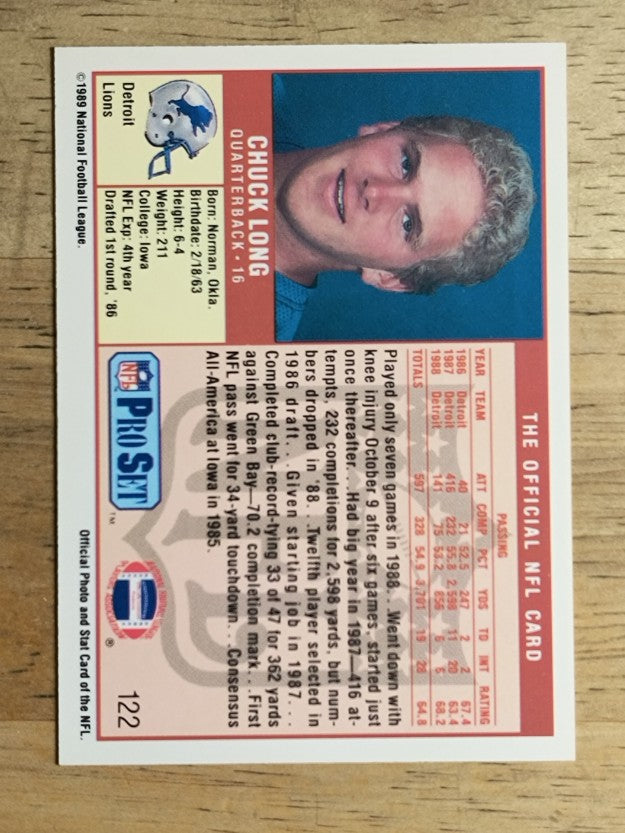 1989 Pro Set #122 Chuck Long