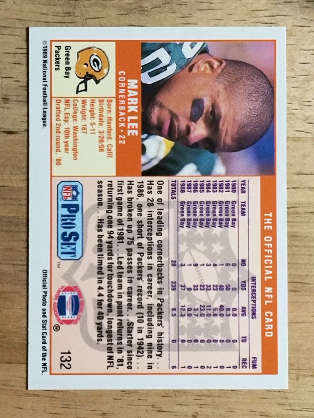 1989 Pro Set #132 Mark Lee