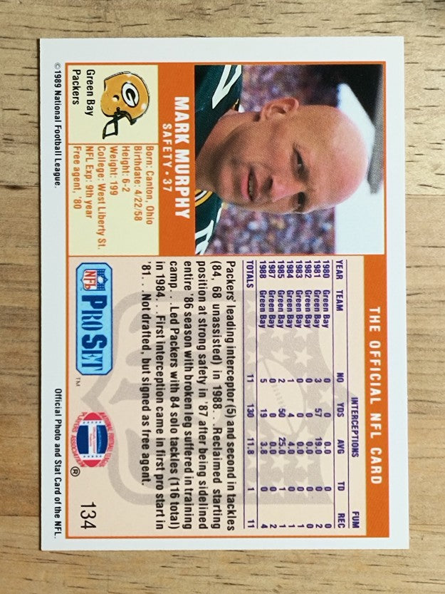 1989 Pro Set #134 Mark Murphy