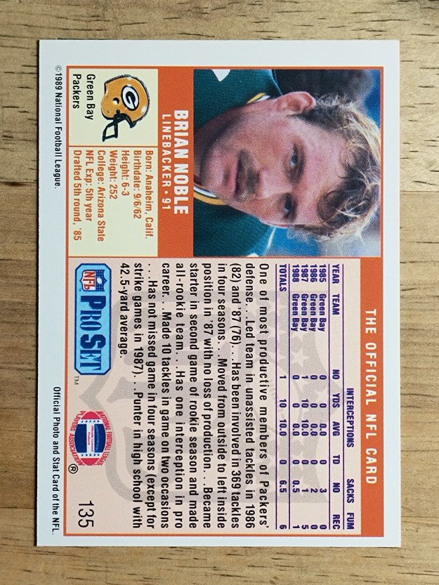 1989 Pro Set #135 Brian Noble