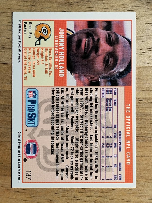 1989 Pro Set #137 Johnny Holland