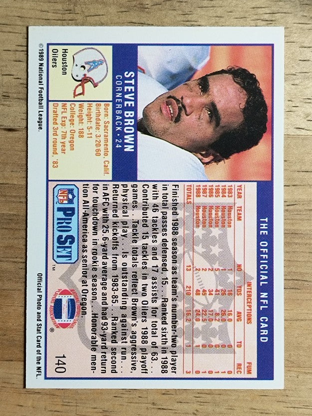 1989 Pro Set #140 Steve Brown