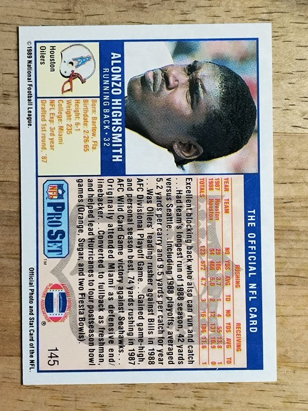1989 Pro Set #145 Alonzo Highsmith