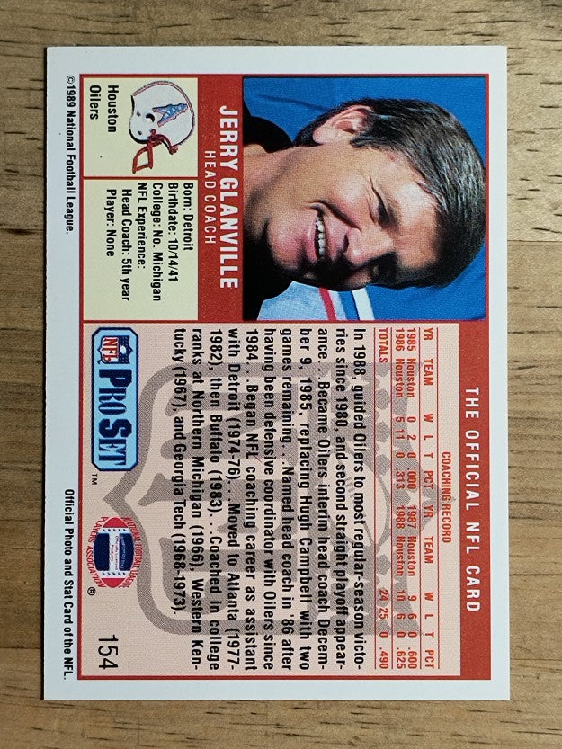 1989 Pro Set #154 Jerry Glanville CO