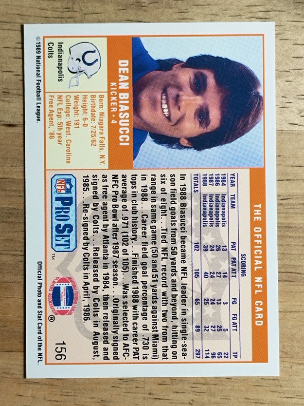 1989 Pro Set #156 Dean Biasucci