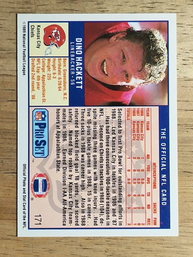 1989 Pro Set #171 Dino Hackett