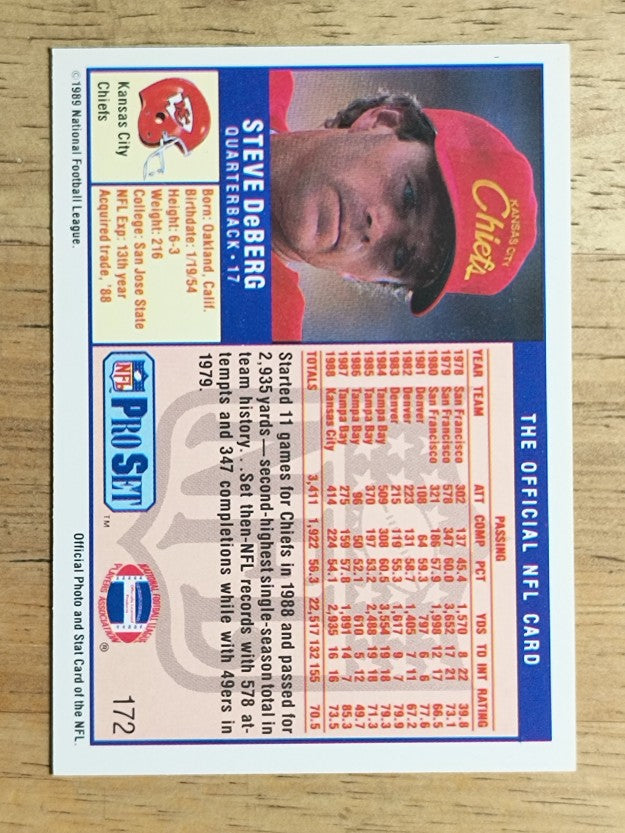 1989 Pro Set #172 Steve DeBerg