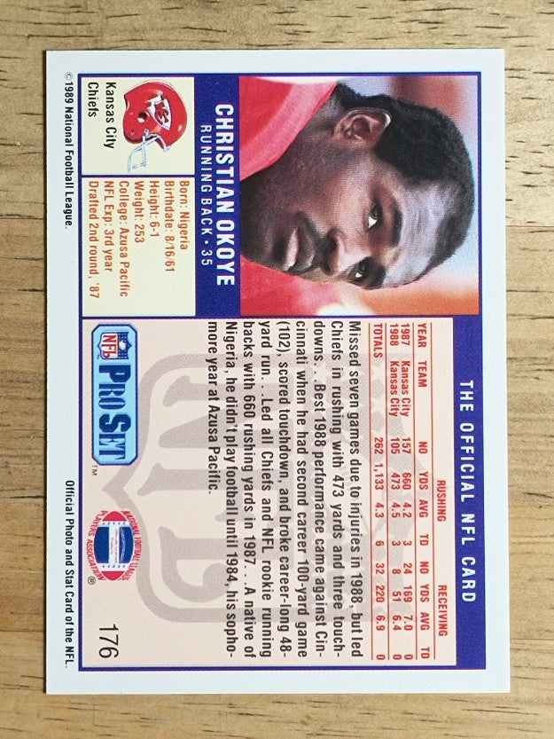 1989 Pro Set #176 Christian Okoye