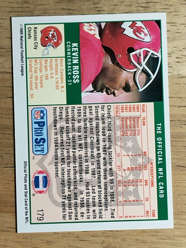 1989 Pro Set #179 Kevin Ross RC