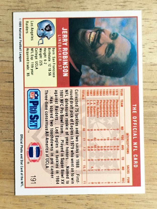1989 Pro Set #191 Jerry Robinson