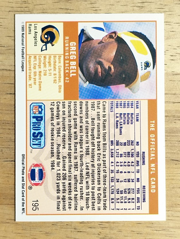 1989 Pro Set #195 Greg Bell