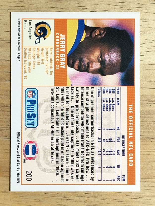 1989 Pro Set #200 Jerry Gray