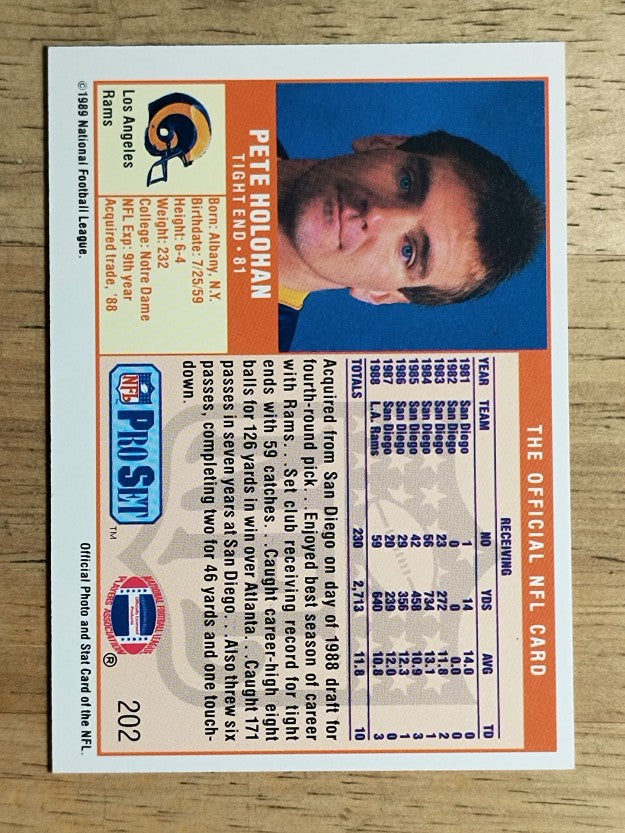 1989 Pro Set #202 Pete Holohan