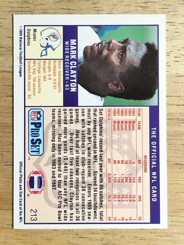 1989 Pro Set #213 Mark Clayton