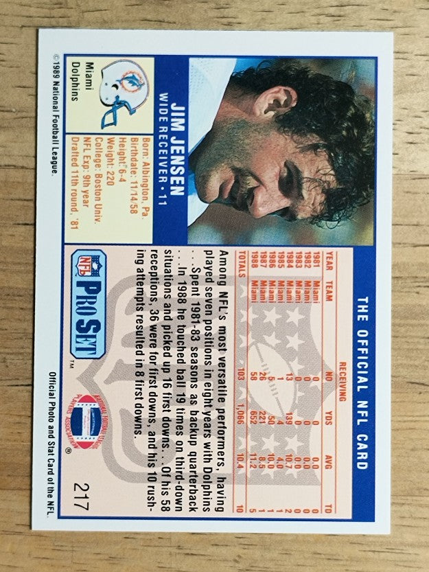 1989 Pro Set #217 Jim C. Jensen RC