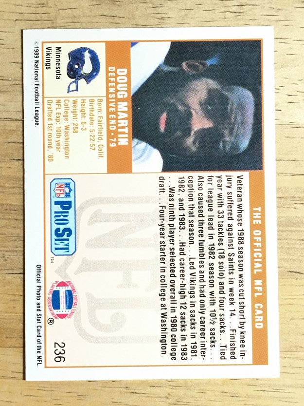 1989 Pro Set #236 Doug Martin