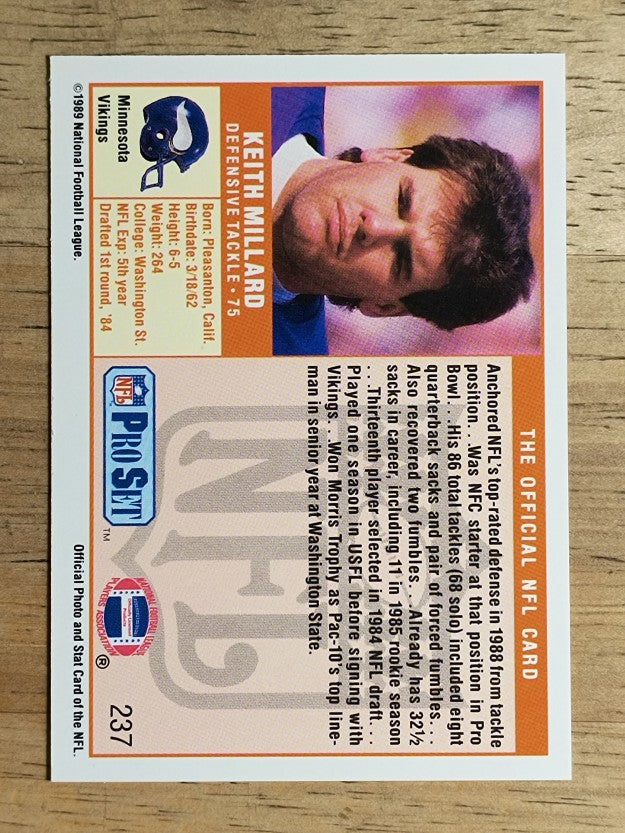 1989 Pro Set #237 Keith Millard