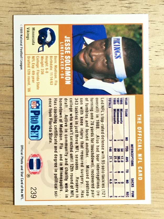 1989 Pro Set #239 Jesse Solomon