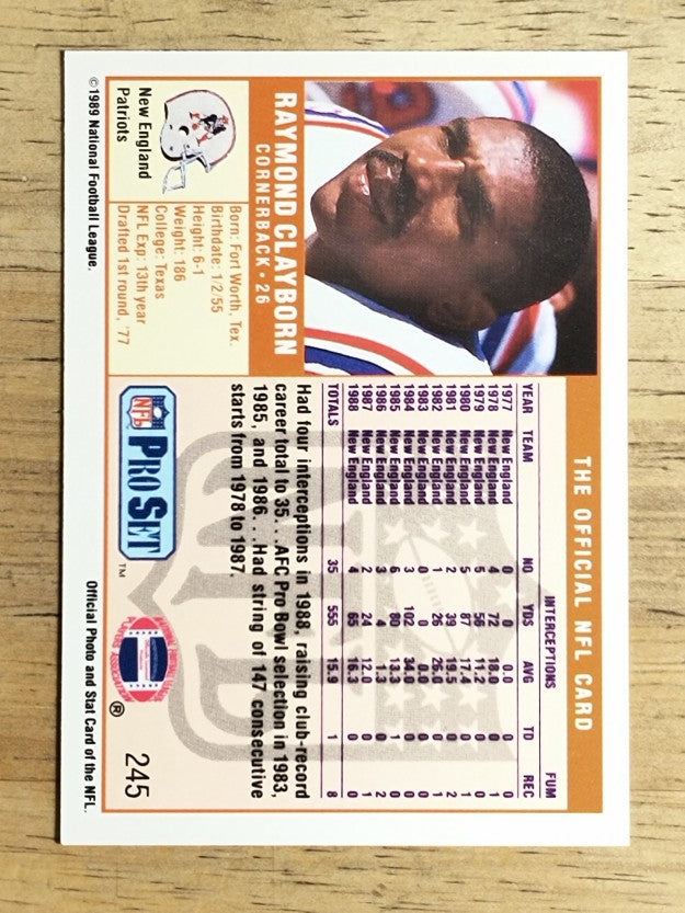 1989 Pro Set #245 Raymond Clayborn